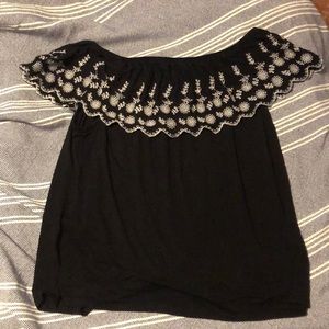 L Adrianna Papell off shoulder shirt